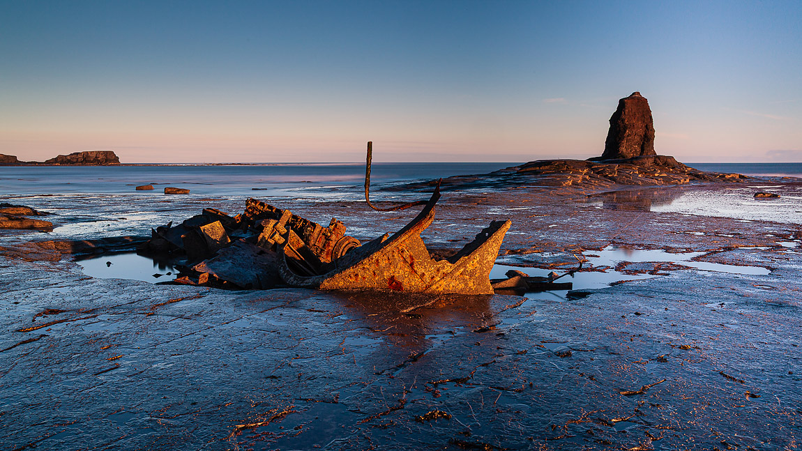 Admiral von tromp and black nab, saltwick bay, yorkshire coast, england