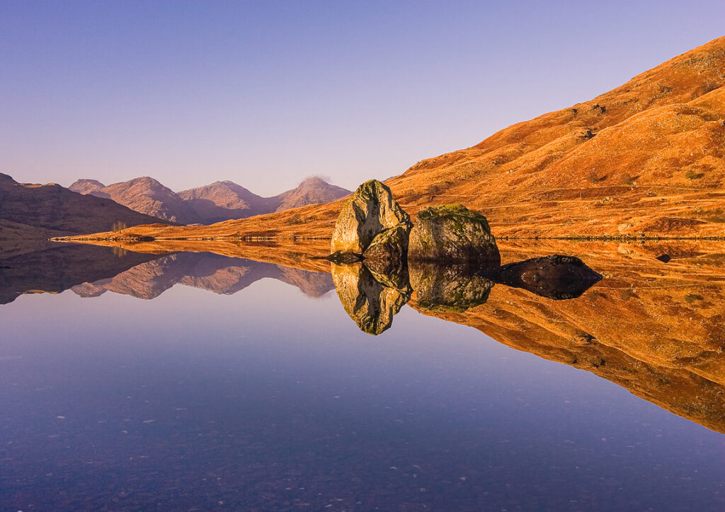 Loch arklet sunrise, trossachs, scotland