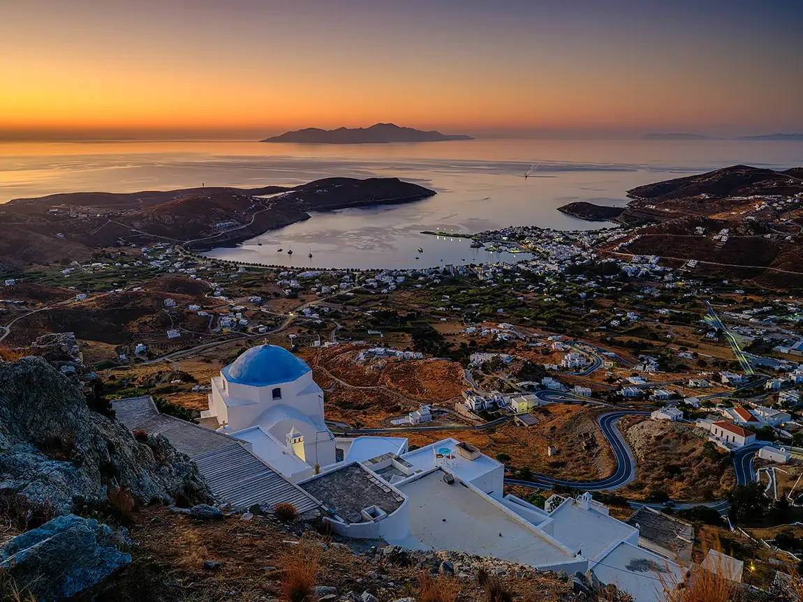 Livadi bay sunrise, serifos island, greece